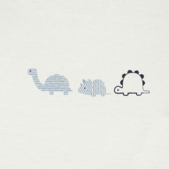 قميص بودي بياقة ممن النمط الأمريكي، منمق برسوم ديناصورات باللون الأزرق للاولاد الصغار